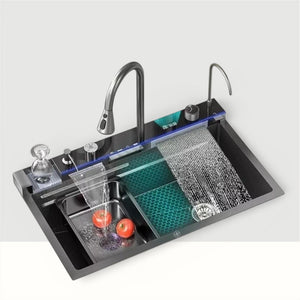 Cuba Cozinha Inox Gourmet Digital com Torneira Acoplada - Preto