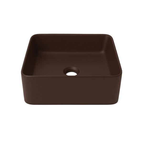 Cuba Banheiro Quadrada Slim 36x36 Sobrepor - Marrom Fosco