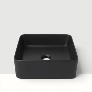 Cuba Banheiro Quadrada Slim 36x36 Sobrepor - Preto Fosco