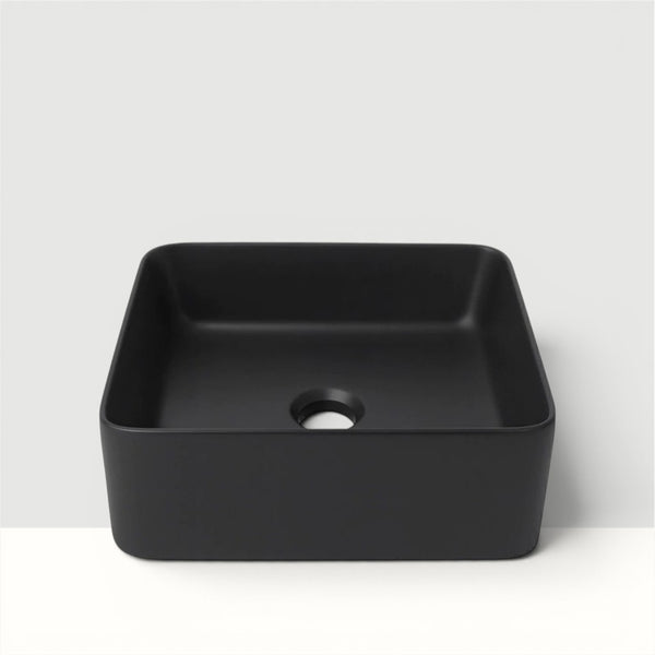 Cuba Banheiro Quadrada Slim 36x36 Sobrepor - Preto Fosco