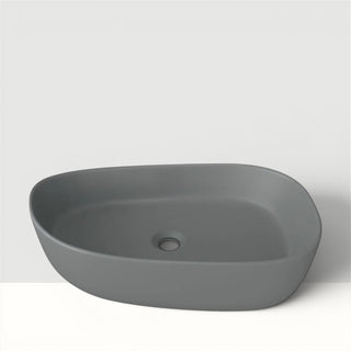 Cuba Banheiro Oval 52x40 Sobrepor - Cinza