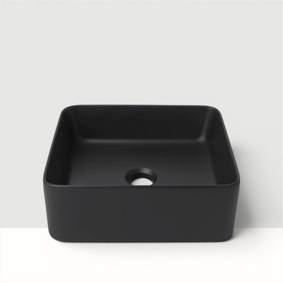Cuba Banheiro Quadrada Slim 36x36 Sobrepor - Preto Fosco