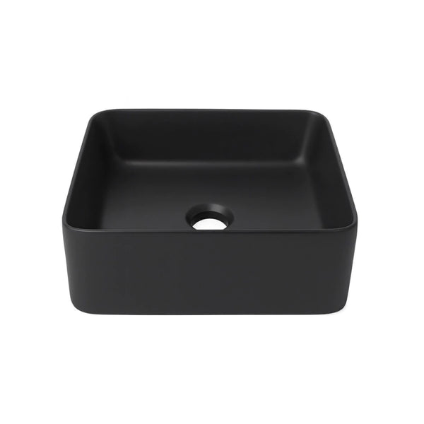 Cuba Banheiro Quadrada Slim 36x36 Sobrepor - Preto Fosco