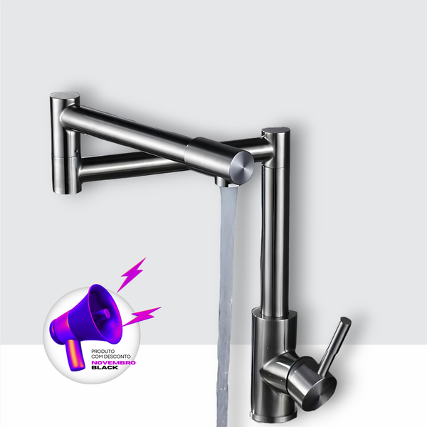 Torneira Cozinha Dobrável - Aço Escovado