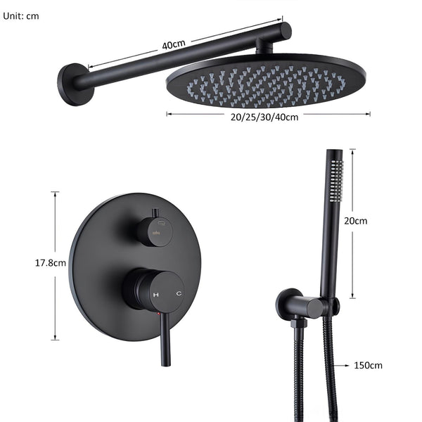 Kit Chuveiro Redondo Black Premium