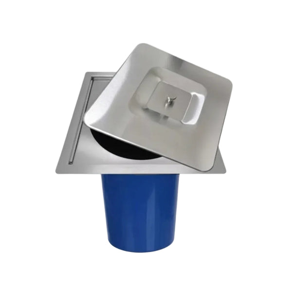 Lixeira de Embutir Aço Escovado