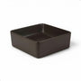 Cuba de sobrepor quadrada Torneira Online 36x36cm em cerâmica marrom fosco com design slim contemporâneo