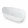 Cuba de sobrepor oval Torneira Online em porcelana branca premium com design refinado para banheiros modernos