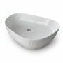 Cuba de sobrepor oval Torneira Online em porcelana branca premium para banheiro com design refinado e 52x40cm