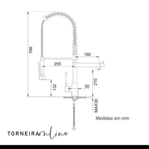 Torneira Cozinha Gourmet 70cm - Torneira Online